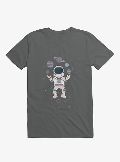 Astronaut Space Juggler Charcoal Grey T-Shirt
