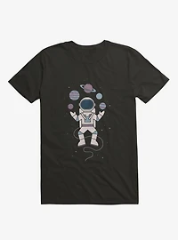 Astronaut Space Juggler Black T-Shirt