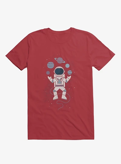 Astronaut Space Juggler Red T-Shirt