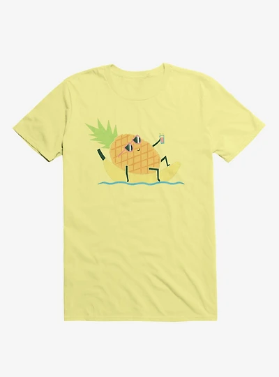 Summer Pineapple Chilling Corn Silk Yellow T-Shirt