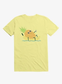 Summer Pineapple Chilling Corn Silk Yellow T-Shirt
