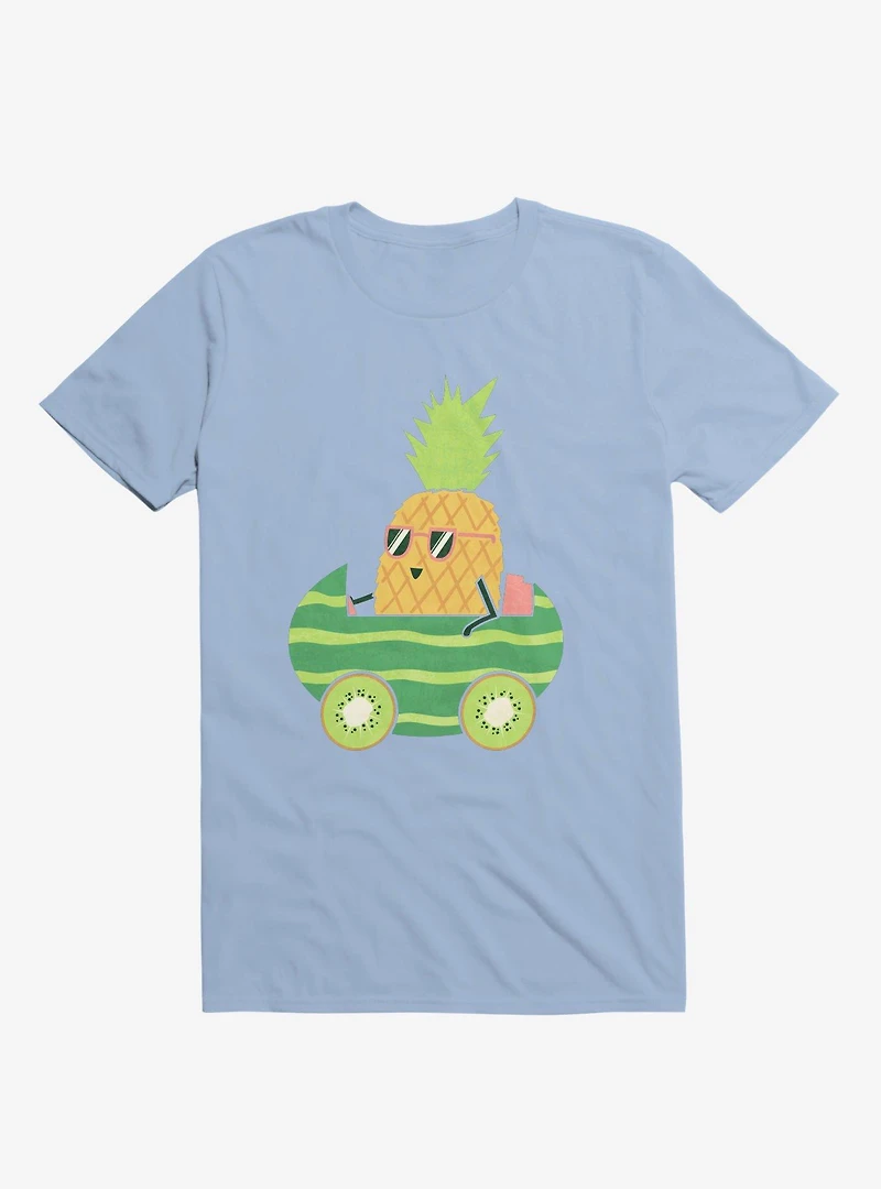 Summer Pineapple Driving Light Blue T-Shirt