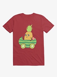Summer Pineapple Driving Red T-Shirt