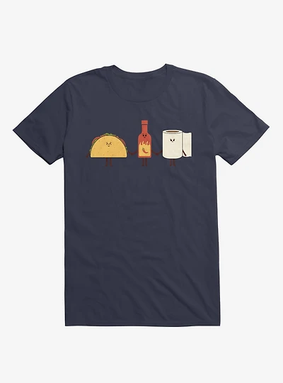 Taco, Hot Sauce, Toilet Paper Friends Navy Blue T-Shirt