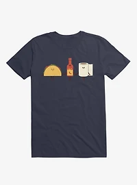 Taco, Hot Sauce, Toilet Paper Friends Navy Blue T-Shirt