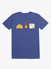 Taco, Hot Sauce, Toilet Paper Friends Royal Blue T-Shirt