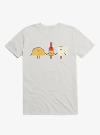 Taco, Hot Sauce, Toilet Paper Friends White T-Shirt