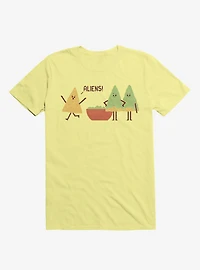 Aliens! Chip Guacamole Dip Corn Silk Yellow T-Shirt
