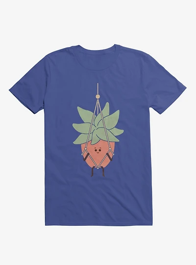 Hang There House Plant Royal Blue T-Shirt