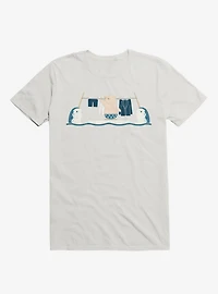 Penguin With Narwhals Laundry Day White T-Shirt