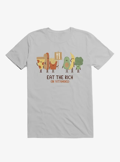 Eat The Rich (In Vitamins) Food Ice Grey T-Shirt