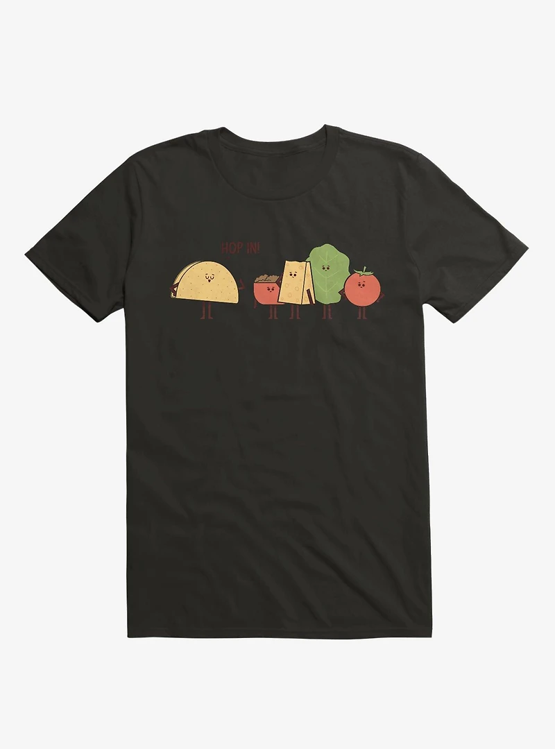 Taco Hop In! Fixings Black T-Shirt