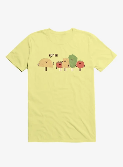 Taco Hop In! Fixings Corn Silk Yellow T-Shirt