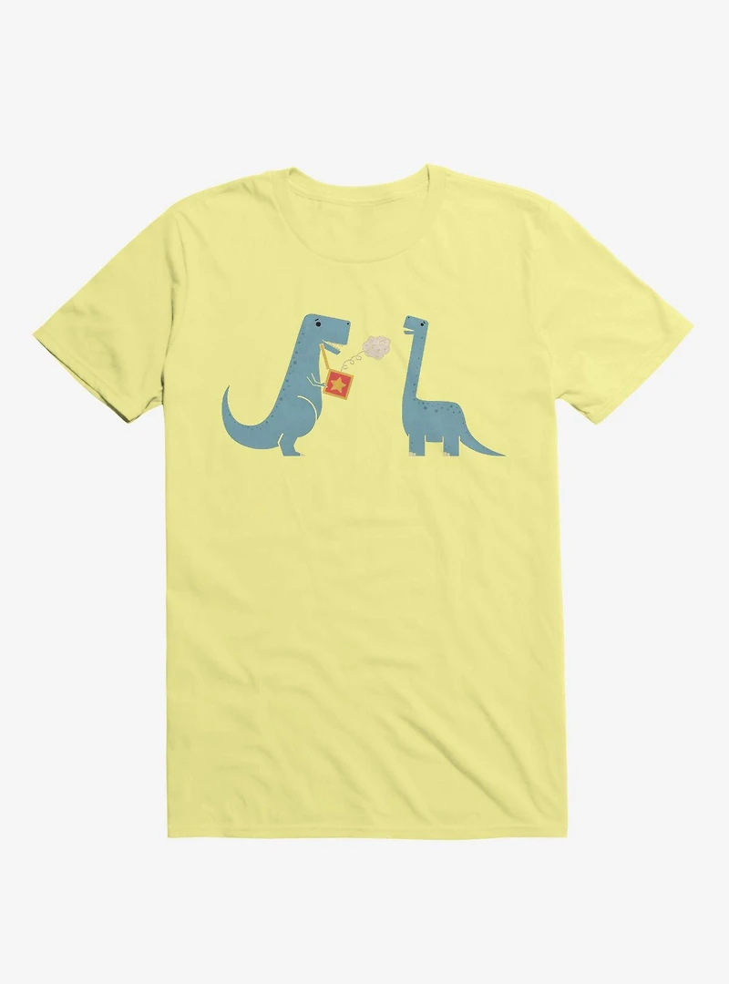 Meteor Jack The Box Dinosaurs Corn Silk Yellow T-Shirt