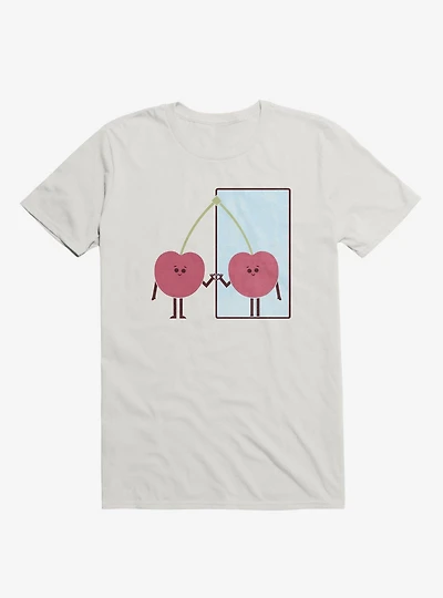Love Yourself Cherry Looking Mirror White T-Shirt