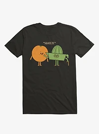 Squeeze Juicer Squeezing Orange Black T-Shirt