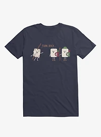 Turn Back Marshmallow Warning Navy Blue T-Shirt
