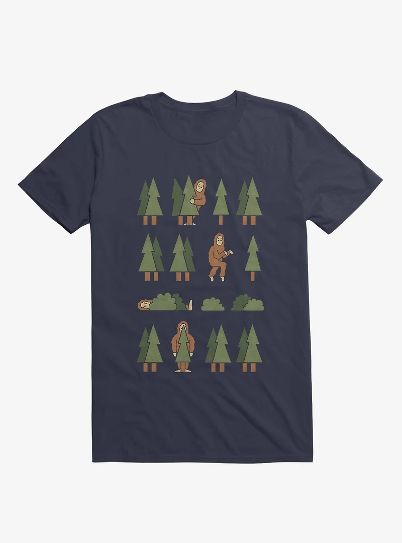 Bigfoot Forest Navy Blue T-Shirt