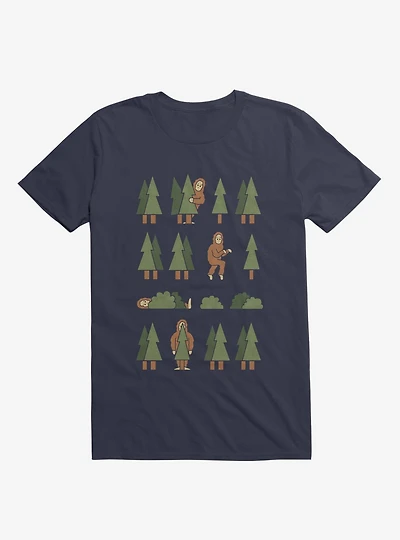 Bigfoot Forest Navy Blue T-Shirt