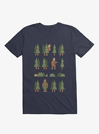Bigfoot Forest Navy Blue T-Shirt
