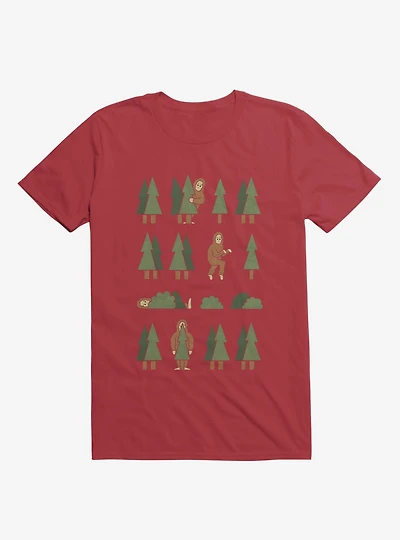 Bigfoot Forest Red T-Shirt