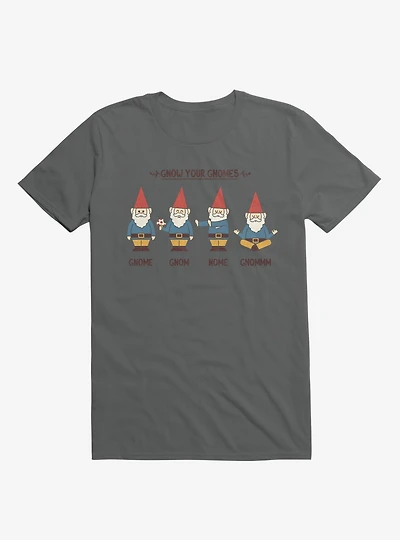 Gnow Your Gnomes Charcoal Grey T-Shirt