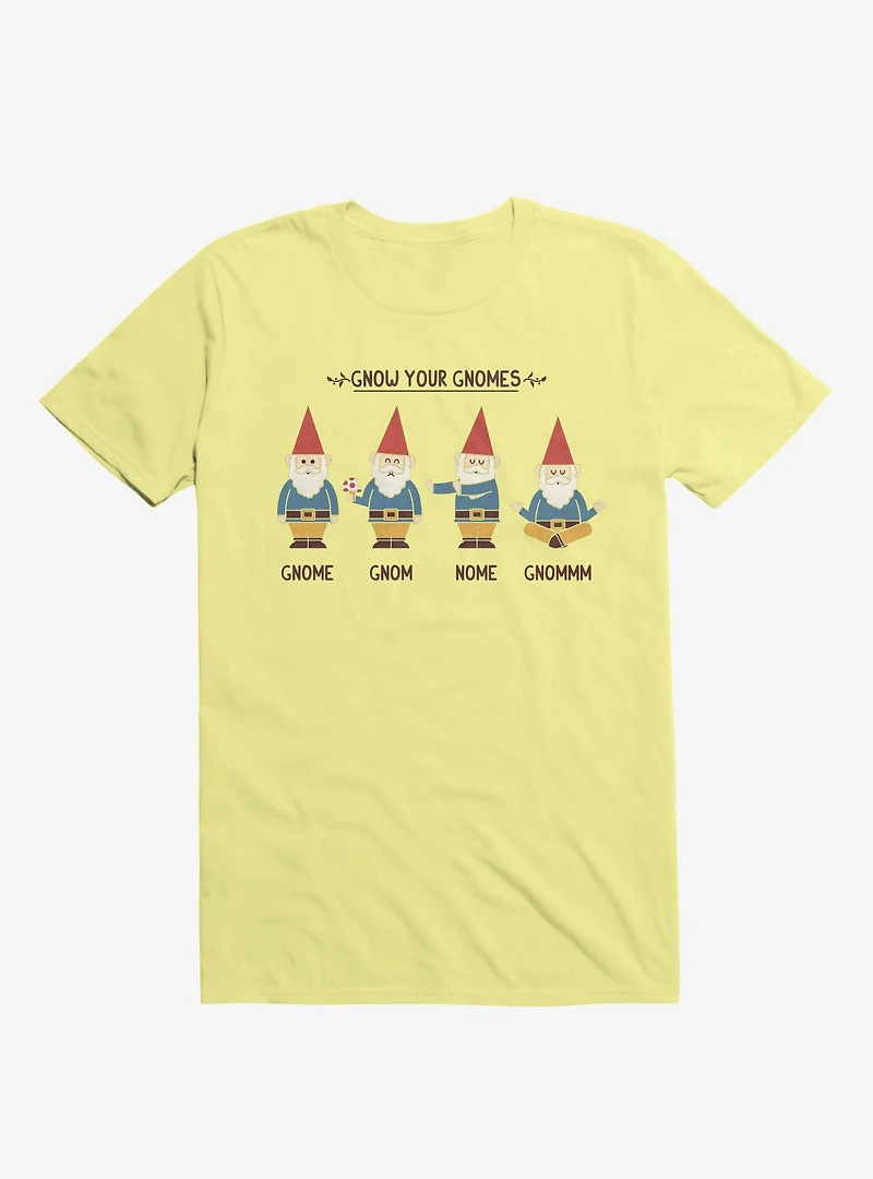 Gnow Your Gnomes Corn Silk Yellow T-Shirt