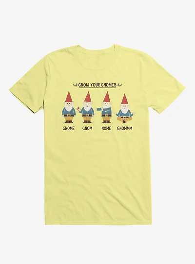 Gnow Your Gnomes Corn Silk Yellow T-Shirt