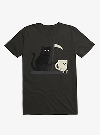 Impending Doom Cat Vs. Cup Black T-Shirt