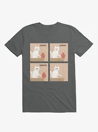 Purrhaps... Mischievous Cat Charcoal Grey T-Shirt