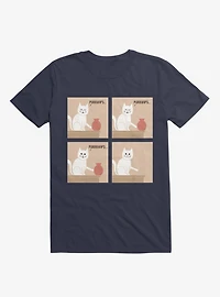Purrhaps... Mischievous Cat Navy Blue T-Shirt
