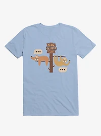 Sloths Slow Texters Club Light Blue T-Shirt