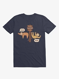 Sloths Slow Texters Club Navy Blue T-Shirt