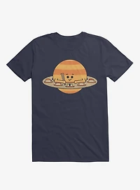 Saturn Eating Sushi Navy Blue T-Shirt