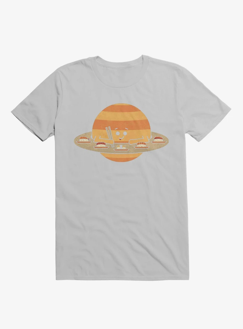 Saturn Eating Sushi Ice Grey T-Shirt