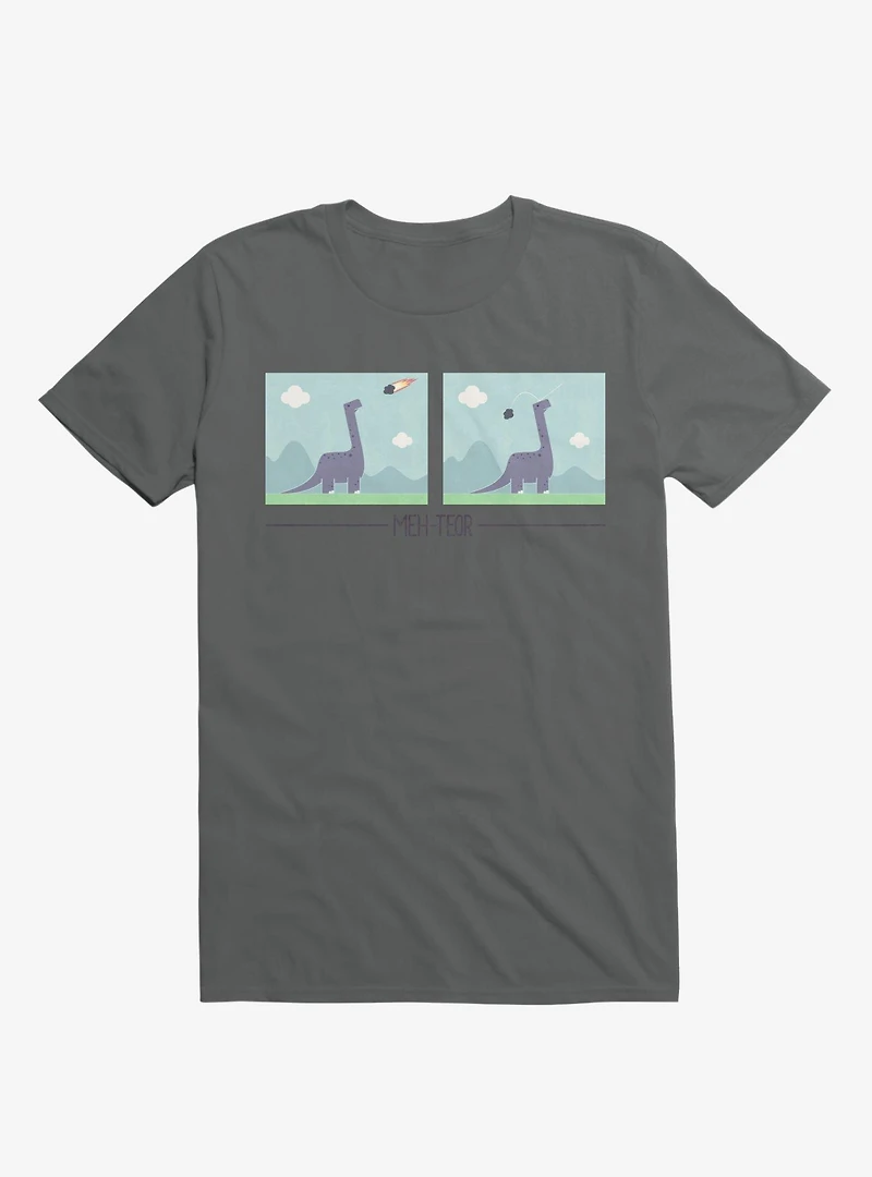 Dinosaur Meh-Teor Charcoal Grey T-Shirt