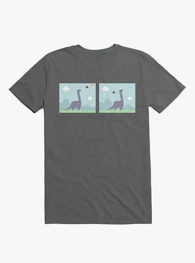 Dinosaur Meh-Teor Charcoal Grey T-Shirt