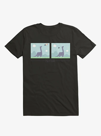 Dinosaur Meh-Teor Black T-Shirt
