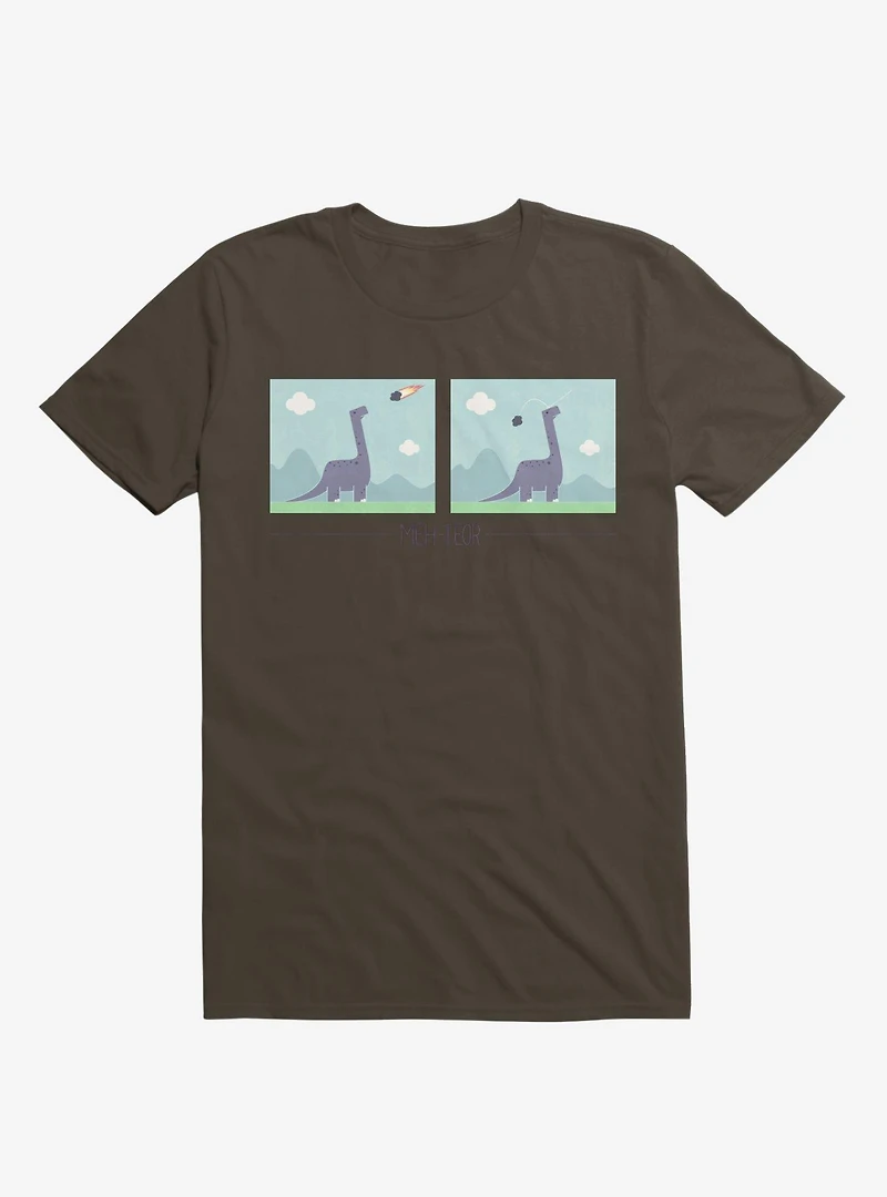 Dinosaur Meh-Teor Brown T-Shirt