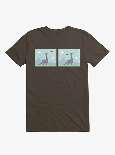 Dinosaur Meh-Teor Brown T-Shirt