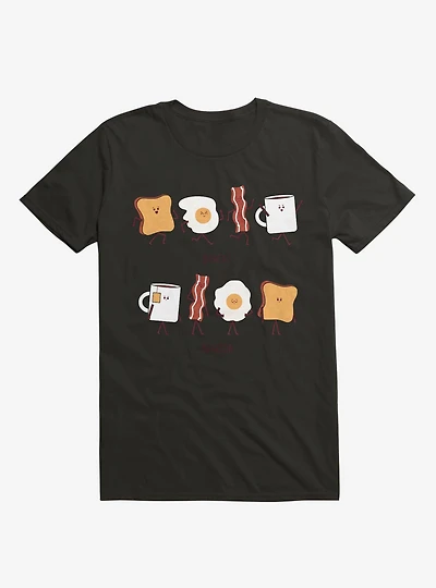 Opposites Breakfast Breakslow Black T-Shirt