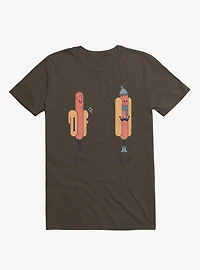 Opposites Hot Dog Cold Brown T-Shirt