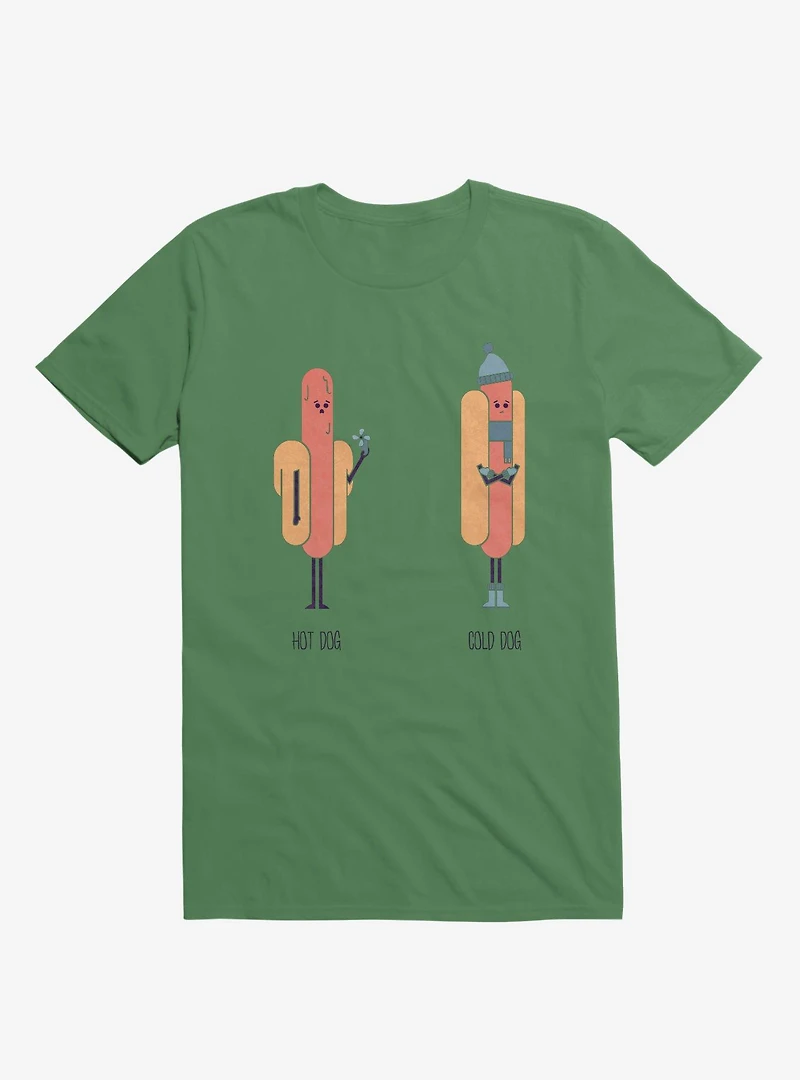 Opposites Hot Dog Cold Irish Green T-Shirt
