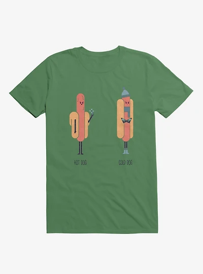 Opposites Hot Dog Cold Irish Green T-Shirt
