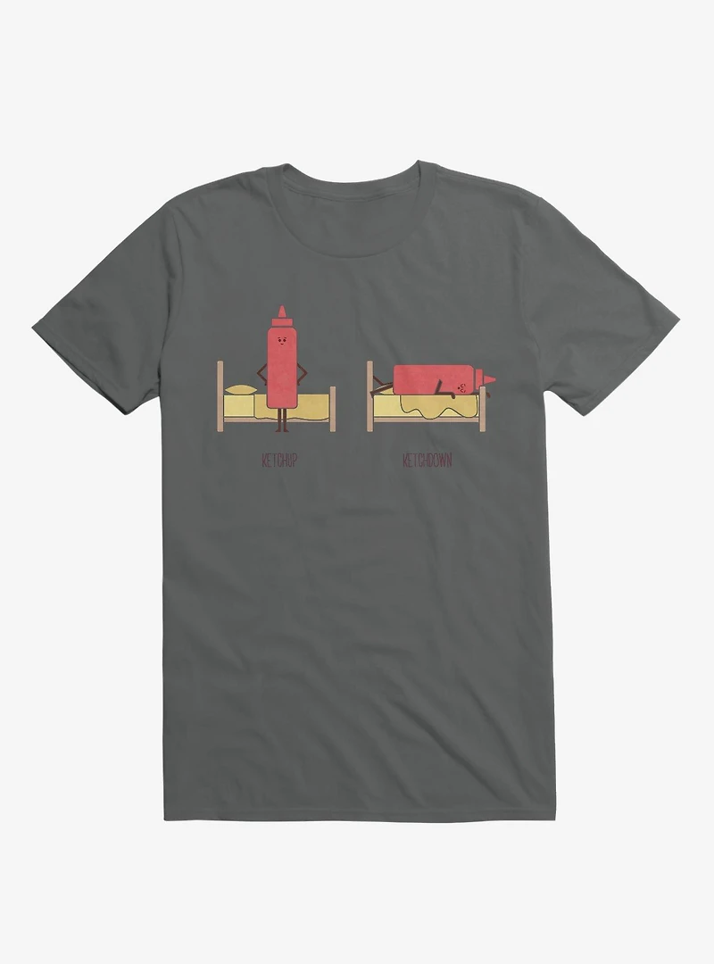 Opposites Ketchup Ketchdown Charcoal Grey T-Shirt