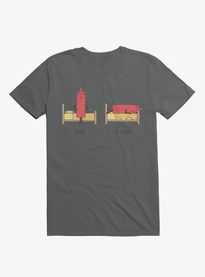 Opposites Ketchup Ketchdown Charcoal Grey T-Shirt