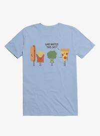 Broccoli Junk Food Party Crasher Light Blue T-Shirt