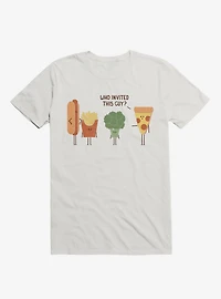 Broccoli Junk Food Party Crasher White T-Shirt