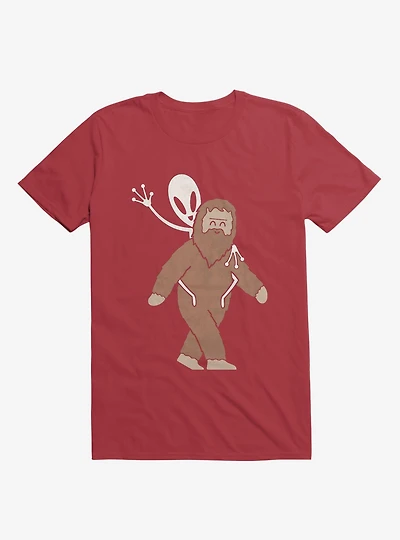 Alien And Sasquatch Piggyback T-Shirt