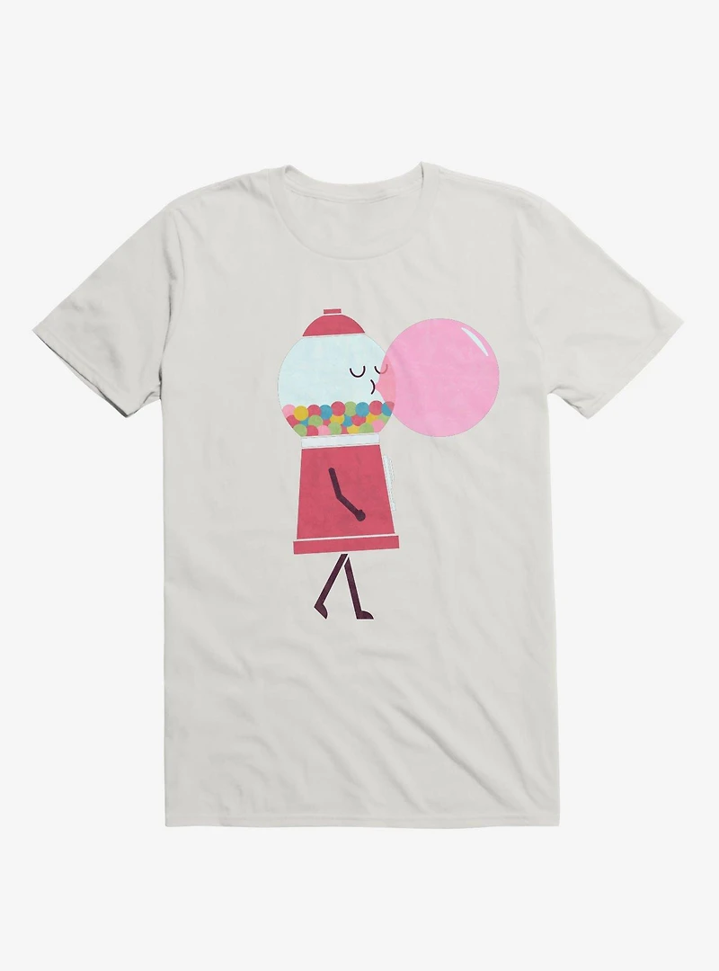 Bubblegum Blowing A Bubble White T-Shirt